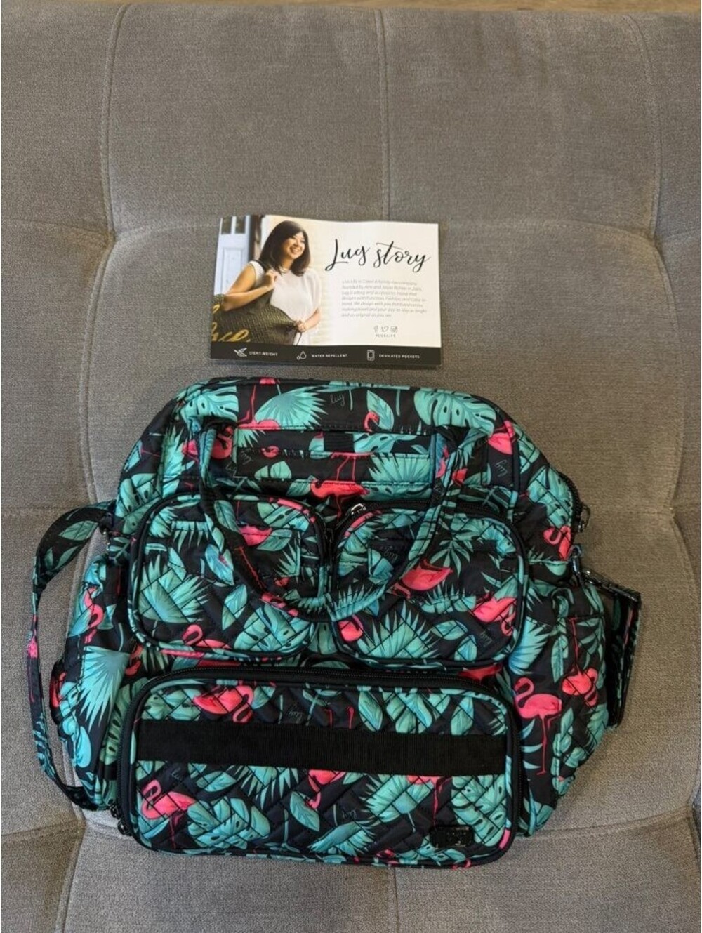Lug Mini Puddle Jumper Flamingo Tropical Duffel Bag NWT